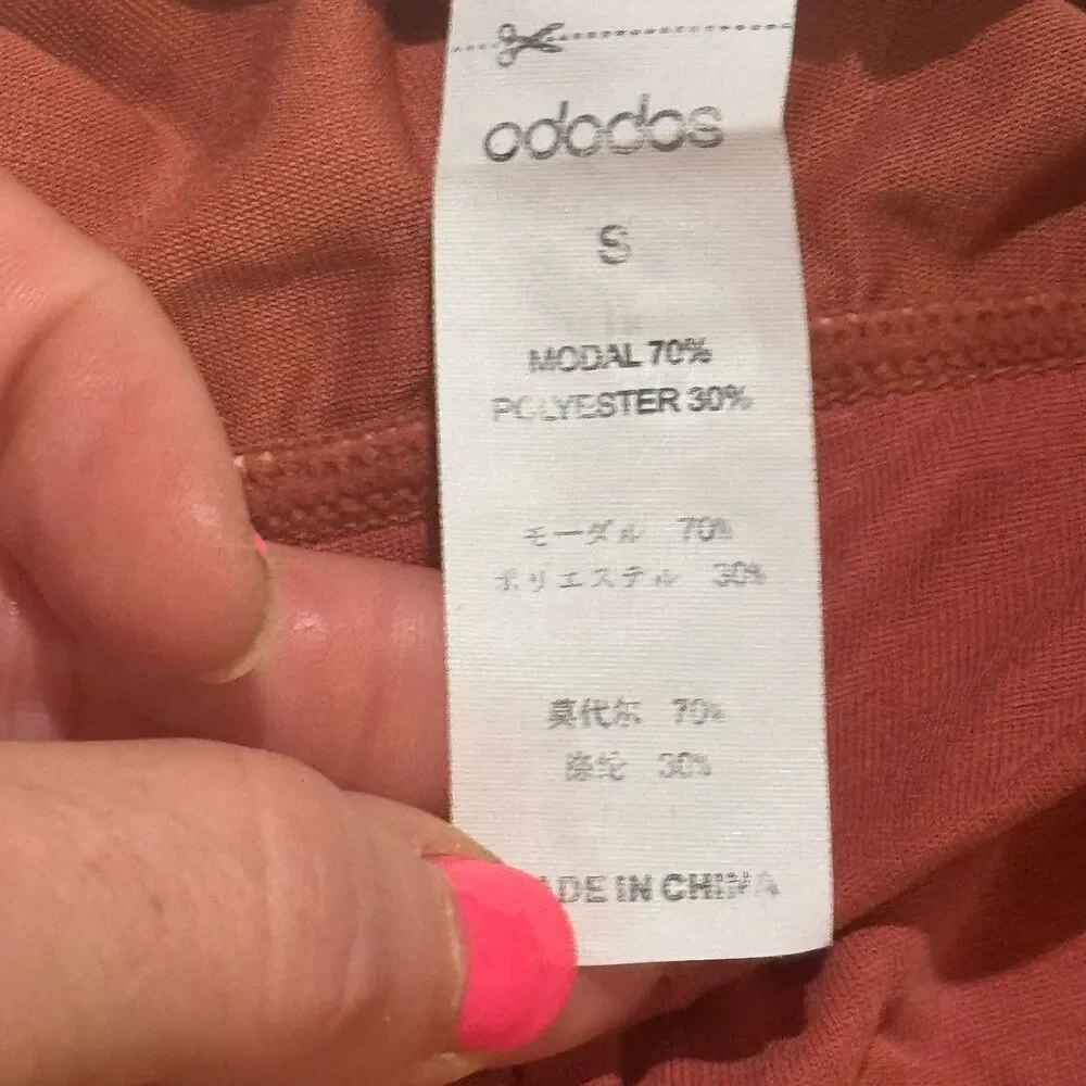 ODODOS Women's small Lounge Shorts Rust High Waist Elastic Pull On Casual
